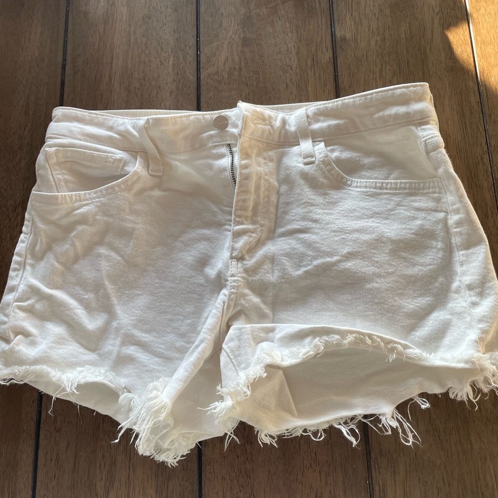 Joe's Jeans Ivory Frayed Denim Shorts
